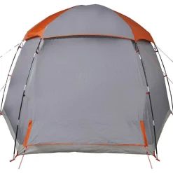 vidaXL Actividades Al Aire Libre-Tienda familiar Igloo para 6 personas impermeable gris naranja