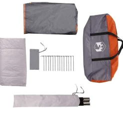 vidaXL Actividades Al Aire Libre-Tienda familiar Igloo para 6 personas impermeable gris naranja