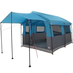 vidaXL Actividades Al Aire Libre-Tienda familiar para 4 personas y gris 324 x 255 x 230 cm