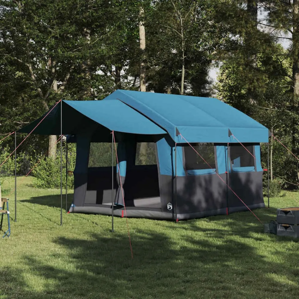 vidaXL Actividades Al Aire Libre-Tienda familiar para 4 personas y gris 324 x 255 x 230 cm