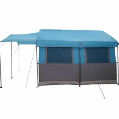 vidaXL Actividades Al Aire Libre-Tienda familiar para 4 personas y gris 324 x 255 x 230 cm