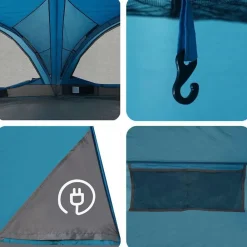 vidaXL Tienda Familiar para 10 Personas y gris 460 x 430 x 214 cm Azul Outlet