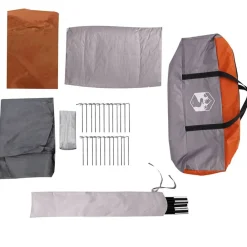 vidaXL Actividades Al Aire Libre-Tienda familiar tipi para 8 personas impermeable gris naranja