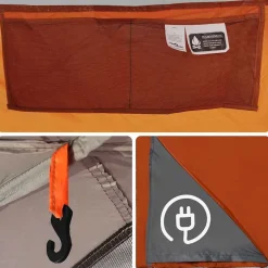 vidaXL Actividades Al Aire Libre-Tienda familiar tipi para 8 personas impermeable gris naranja
