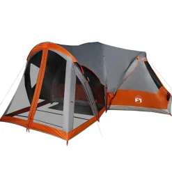 vidaXL Actividades Al Aire Libre-Tienda familiar tipi para 8 personas impermeable gris naranja
