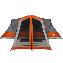 vidaXL Actividades Al Aire Libre-Tienda familiar tipi para 8 personas impermeable gris naranja