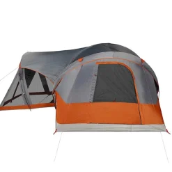 vidaXL Actividades Al Aire Libre-Tienda familiar tipi para 8 personas impermeable gris naranja