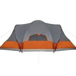 vidaXL Actividades Al Aire Libre-Tienda familiar tipi para 8 personas impermeable gris naranja
