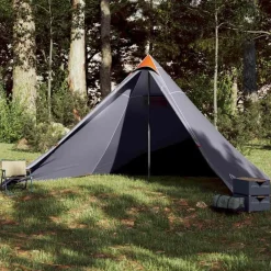 vidaXL Tienda familiar tipi para 7 personas impermeable Gris y naranja Best