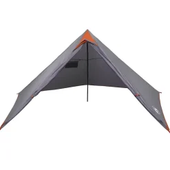 vidaXL Tienda familiar tipi para 7 personas impermeable Gris y naranja Best