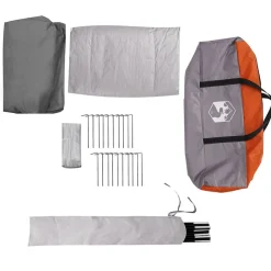 vidaXL Tienda familiar tipi para 8 personas impermeable gris naranja Gris y naranja New