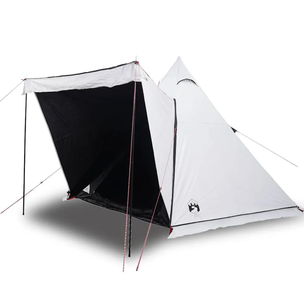 vidaXL Tienda familiar tipi 6 personas tela opaca impermeable blanca Blanco Outlet