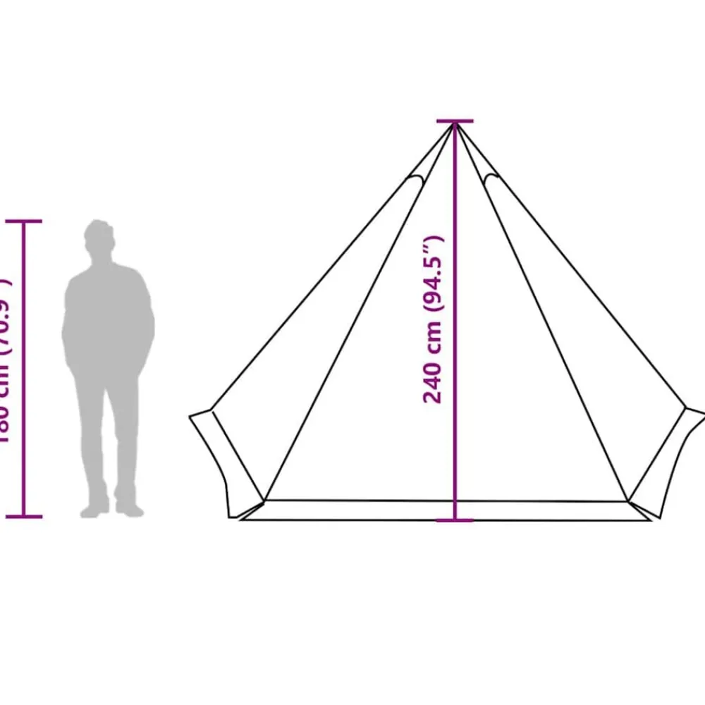 vidaXL Tienda familiar tipi 6 personas tela opaca impermeable blanca Blanco Outlet