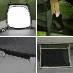 vidaXL Actividades Al Aire Libre-Tienda Instantánea con Cubierta de Lluvia para 4 Personas con Liberación Rápida