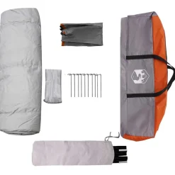 vidaXL Tienda Instantánea con Lluvias para 3 Personas de Liberación Rápida Gris y naranja Best