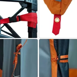 vidaXL Tienda interior 290 x 288 x 234 cm tafetán Gris y naranja Clearance