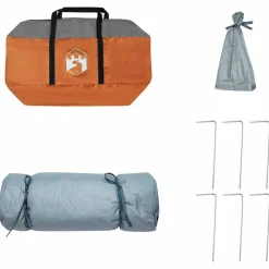 vidaXL Tienda interior 290 x 288 x 234 cm tafetán Gris y naranja Clearance