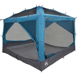 vidaXL Tienda interior para 7 personas y gris 300 x 300 x 250 cm Azul Discount