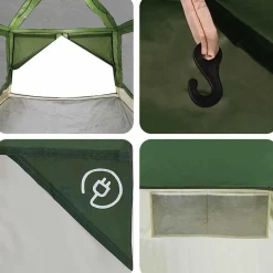 vidaXL Actividades Al Aire Libre-Tienda interior para 7 personas y Gris 300 x 300 x 250 cm