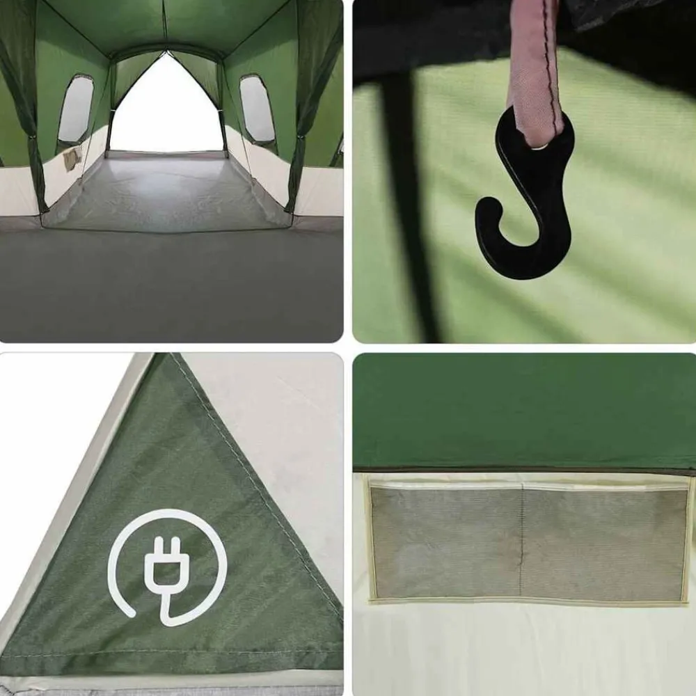 vidaXL Tienda para 16 personas con techo 680 x 510 x 210 cm Verde Hot