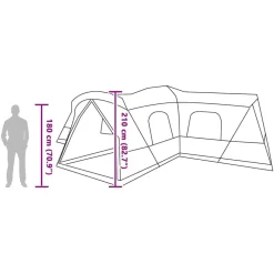 vidaXL Actividades Al Aire Libre-Tienda para 16 personas 680 x 510 x 210 cm