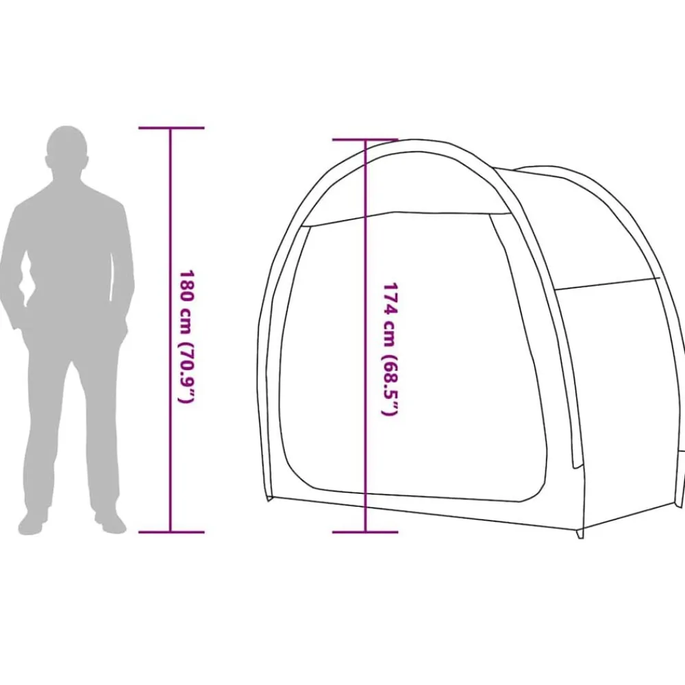 vidaXL Actividades Al Aire Libre-Tienda para guardar bicicletas con techo 210 x 90 x 174 cm
