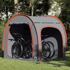 vidaXL Tienda para guardar bicicletas con techo Gris y naranja Clearance
