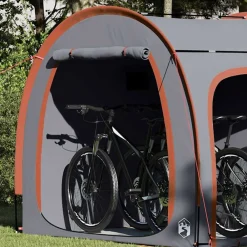 vidaXL Tienda para guardar bicicletas con techo Gris y naranja Clearance