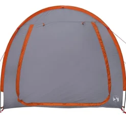 vidaXL Tienda para guardar bicicletas con techo Gris y naranja Clearance