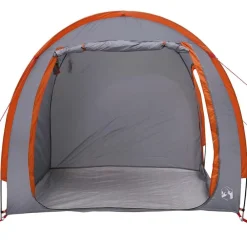vidaXL Tienda para guardar bicicletas con techo Gris y naranja Clearance