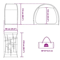 vidaXL Tienda para guardar bicicletas 210 x 90 x 174 cm Gris y naranja Sale
