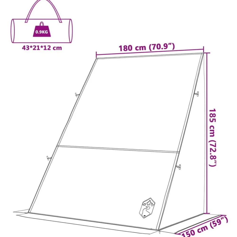 vidaXL Actividades Al Aire Libre-Tienda para portón trasero 190 x 150 x 185 cm