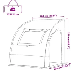 vidaXL Tienda para portón trasero 194 x 180 x 210 cm Gris y naranja New