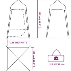 vidaXL Tienda servicio baño impermeable Azul Discount