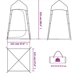 vidaXL Actividades Al Aire Libre-Tienda servicio baño impermeable