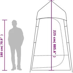 vidaXL Actividades Al Aire Libre-Tienda servicio baño impermeable
