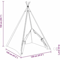vidaXL Tienda tipi 120 x 120 x 150 cm Tela y Plástico /gris/rosa Clearance
