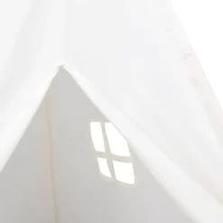 vidaXL Tienda tipi niños y bolsa piel melocotón 120x120x150cm Blanco