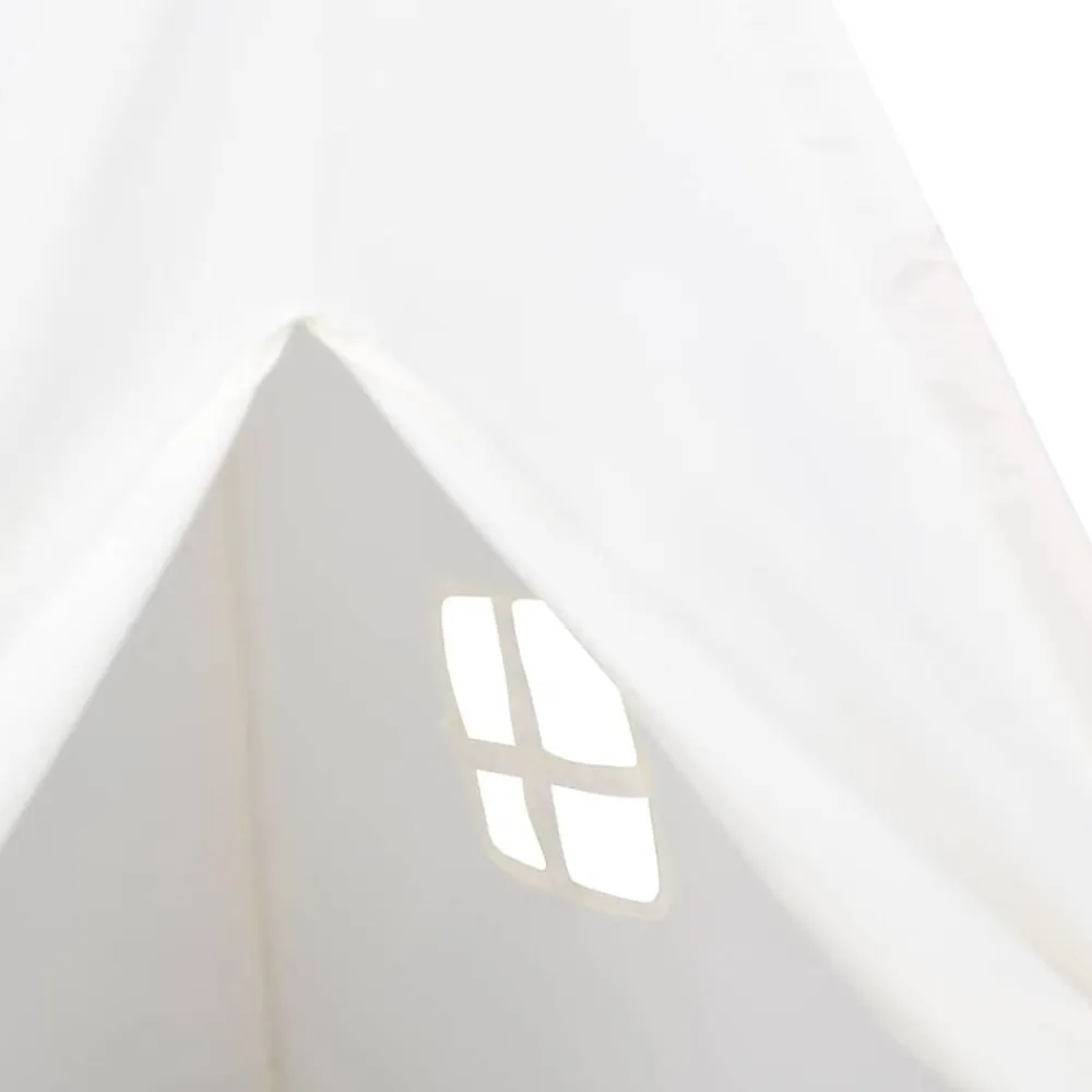 vidaXL Tienda tipi niños y bolsa piel melocotón 120x120x150cm Blanco
