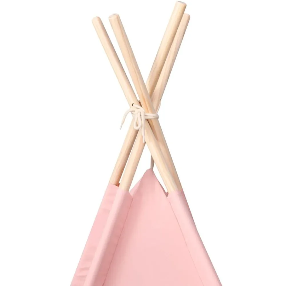 vidaXL Tienda tipi niños y bolsa piel de melocotón 120x120x150cm Rosa Online