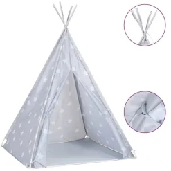 vidaXL Estructuras Para Juegos Al Aire Libre-Tienda tipi para niños con bolsa poliéster 115x115x160 cm