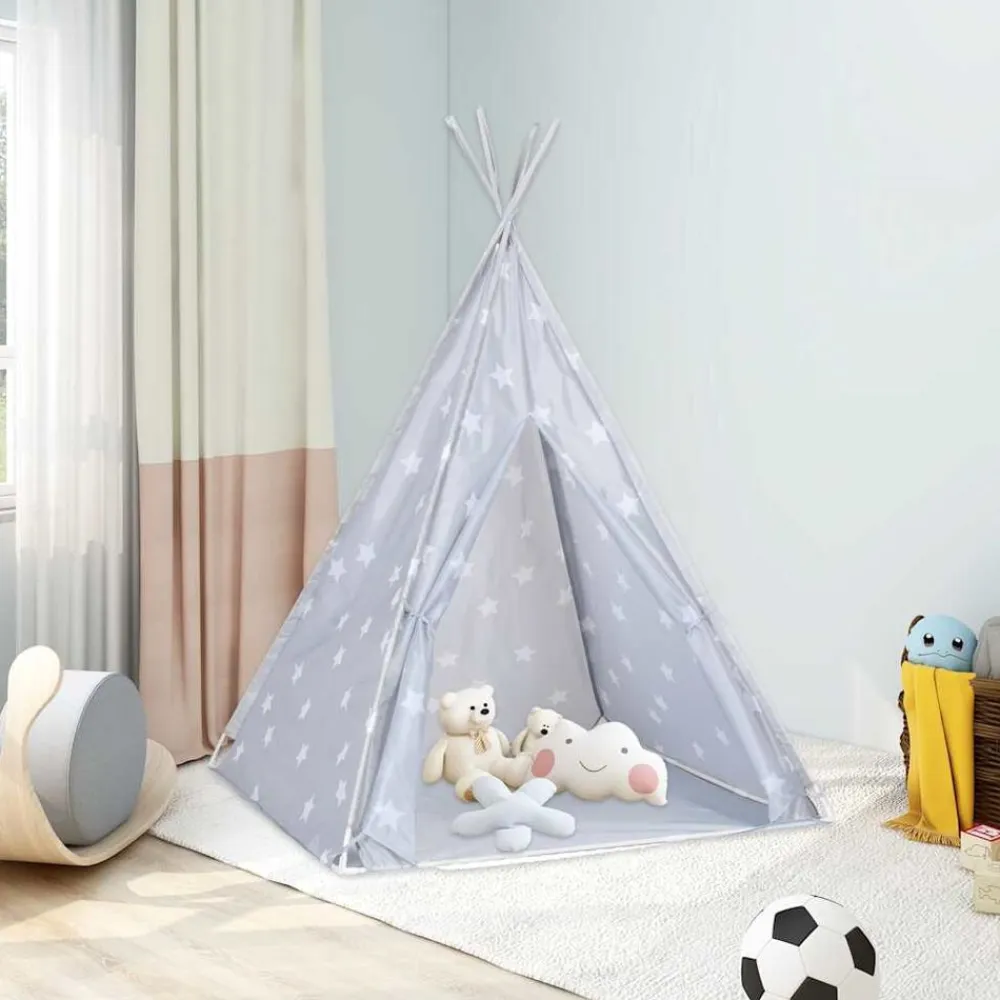 vidaXL Estructuras Para Juegos Al Aire Libre-Tienda tipi para niños con bolsa poliéster 115x115x160 cm