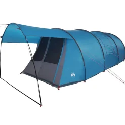 vidaXL Tienda túnel para 4 personas y gris 740 x 370 x 220 cm Azul