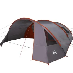 vidaXL Tienda túnel para 6 personas 700 x 590 x 215 cm Gris y naranja Outlet