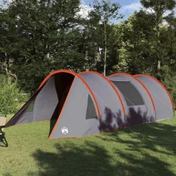 vidaXL Tienda túnel para 4 personas 778 x 356 x 210 cm Gris y naranja Clearance