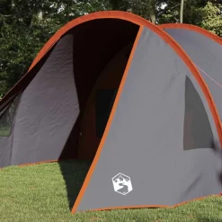vidaXL Tienda túnel para 4 personas 778 x 356 x 210 cm Gris y naranja Clearance