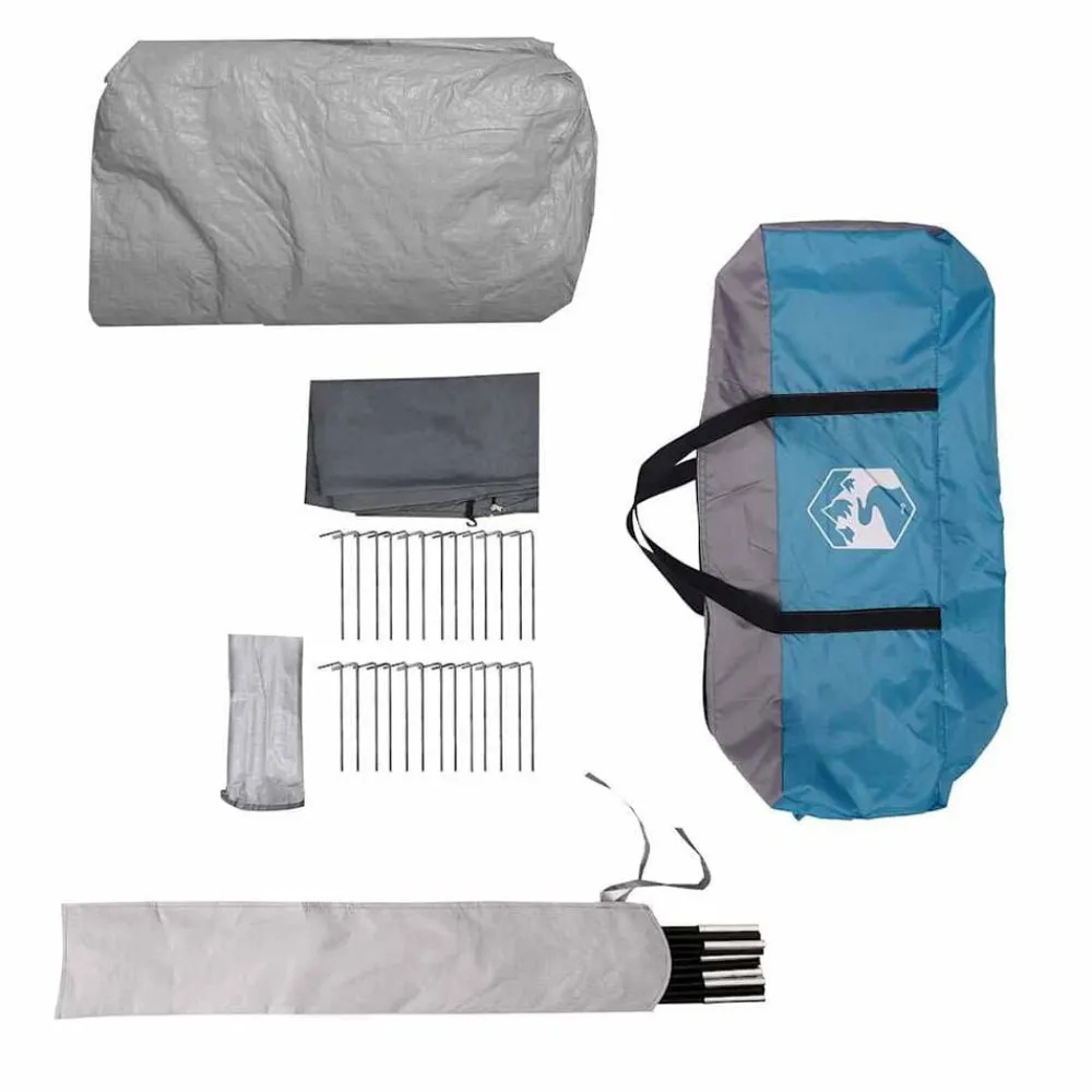 vidaXL Actividades Al Aire Libre-Tienda túnel para 6 personas y gris 700 x 590 x 215 cm