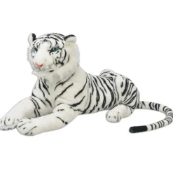 vidaXL Tigre de peluche blanco XXL