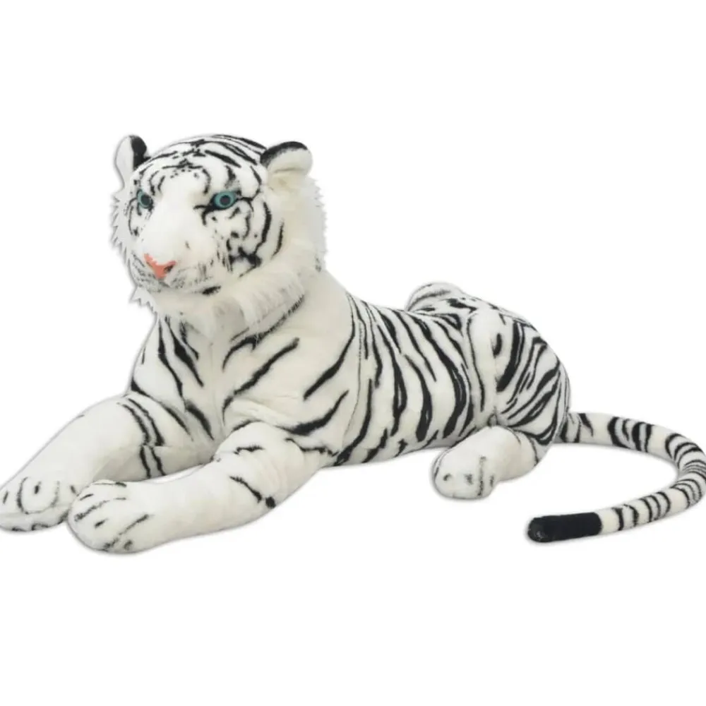 vidaXL Tigre de peluche blanco XXL