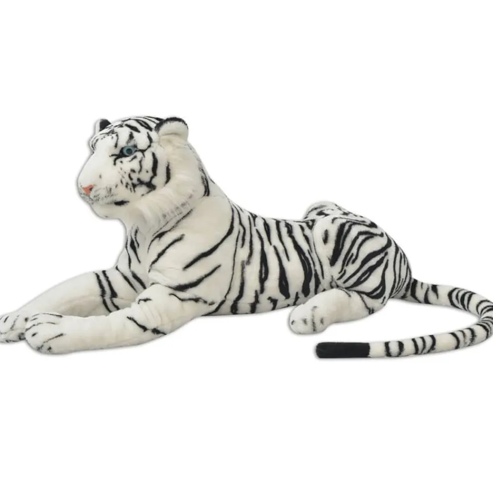 vidaXL Tigre de peluche blanco XXL
